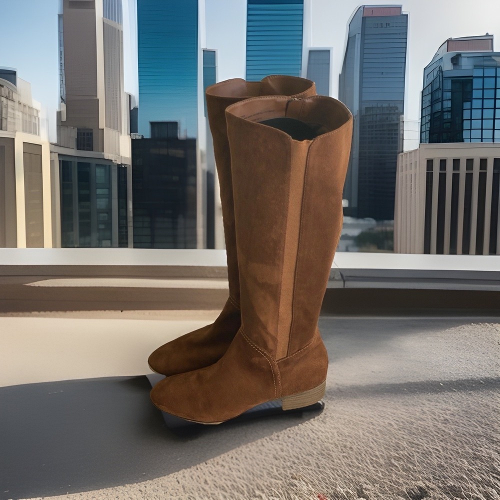 Universal Threads Brown Suede Size 9.5 Knee High Riding Boots